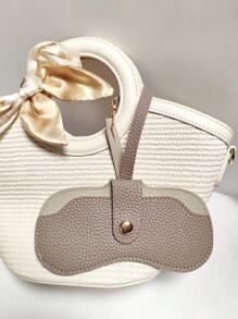 1pc Glasses & Lipstick Storage Bag, Sunglasses Pouch, Portable Eyeglasses Case, Travel Sunglasses Protective Cover For Fall Home Decor For Travel Storage Bag,Makeup Bag,Cosmetic Bag,Vacation Organizer,Large Capacity Makeup Organizer Makeup Case, For Lipstick, Brush, Skincare, Mobile Phone, Coin, Small Items, For Home,Gift,Vacation And Festival Halloween Christmas Multifunctional Use,Boho Vibes