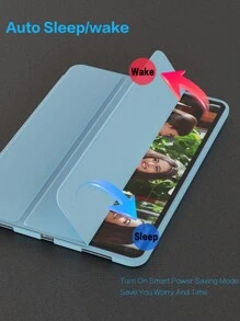 Blue Phone Case 1pc Tablet Protective Case Compatible With Ipad, Soft Anti-Fall Protection, Ultra-Thin/Smart Stand/Auto-Wake Protective Case For TPU Leather Apple IPad Mini 4/5/6, 9.7/10.2/10.5 Inches, Air 4/5/6, 10th Gen, 10.9 Inches, Pro 11 Inches, Air 11(M2) , Air 13 And Pro 11(M4)-Baby Blue