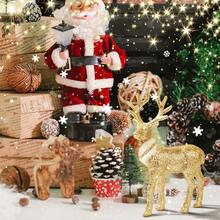 Tượng tuần lộc Giáng sinh cổ điển 8,6 inch - Bộ 2 món - Tượng tuần lộc bằng nhựa lấp lánh, thích hợp để trang trí ngày lễ - Dành cho phòng khách, phòng ngủ và nhiều loại phòng khác nhau - Vàng B - Xem 7