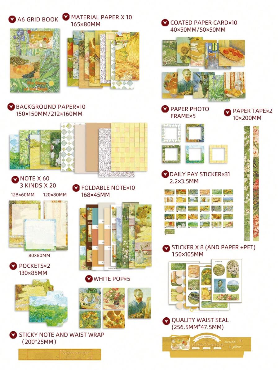 155 Pieces Of Literary And Retro European Style Convinced Hand Ledger