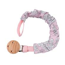 1pc Infant Fashion Printed Grid, Polka Dot & Striped Pacifier Clip & Wooden Pacifier Clip, Daily Use - Multicolor - View 16