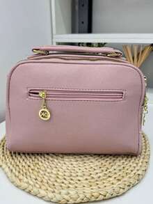 Women's Crossbody Shoulder Bag, Detachable And Adjustable Straps. With 2 Keychains - 淺粉色 - 查看 6