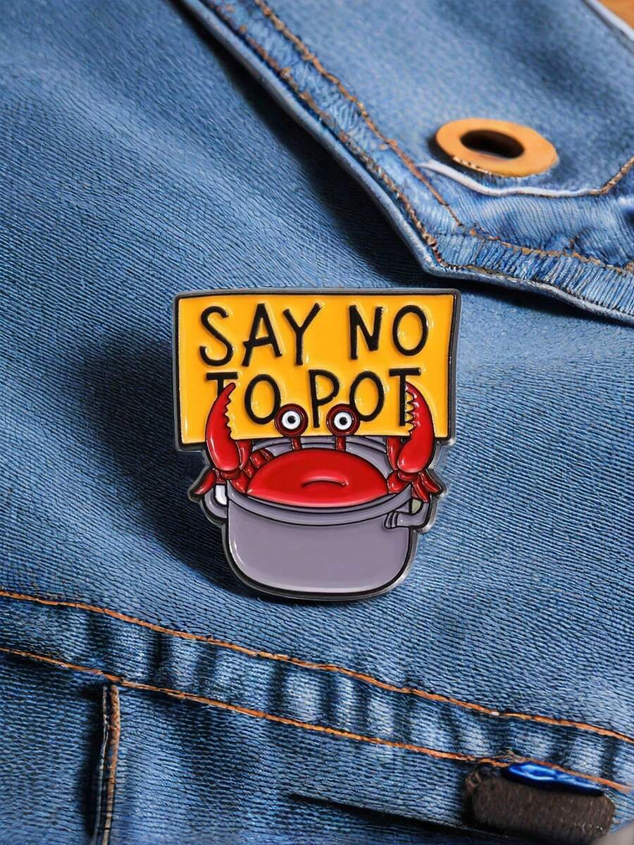 1件创意卡通螃蟹胸针，潮流个性的衣服、背包、帽子、百搭装饰徽章，适合送给朋友、同学的小礼物 - 彩色 - 查看 1