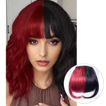 Bangs Hair Clip In Bangs Synthetic Hair Extensions Front Fringe French Bangs With Temples Hairpiece For Women Curved Bangs - Multicolor - View 31