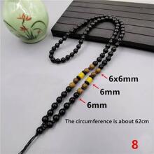 1Pc Natural Crystal Obsidian Sweater Chain Rope, Men's And Women's Fashion Beaded Necklace Sling, All Hand-Woven, Black Transfer Beads Fashion Beaded Rope,DIY Pendant Accessories, Family Gifts, Christmas And Various Holiday Party Gifts, Crystal Gifts - Black - View 28