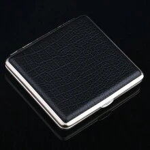 1 hộp đựng thuốc lá bằng kim loại giả da cao cấp đựng 20 điếu thuốc lá nguyên gói, kẹp thuốc lá bằng da chống ẩm và chịu áp lực - Nhiều màu - Xem 13