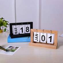 1 tờ Lịch gỗ tối giản, Quà tặng trang trí nhà cửa, Lịch vạn niên để bàn, Thích hợp làm quà tặng tiệc - Nhiều màu - Xem 3