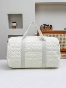 熊图案毛绒波士顿手提包 - 多功能大容量尿布和婴儿用品收纳手提包，带肩带，适合婴儿、青少年和成人 - 米色 - 查看 5