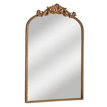 20" X 30" Filigree Arch Metal Wall Mirror Decor In GoldAffordable In Price And Sturdy In Construction, This Beautiful Crystal Art Gallery Arch Metal Wall Mirror In Gold Will Deliver A Much-Desired Aesthetic Upgrade - 金色 - 查看 1