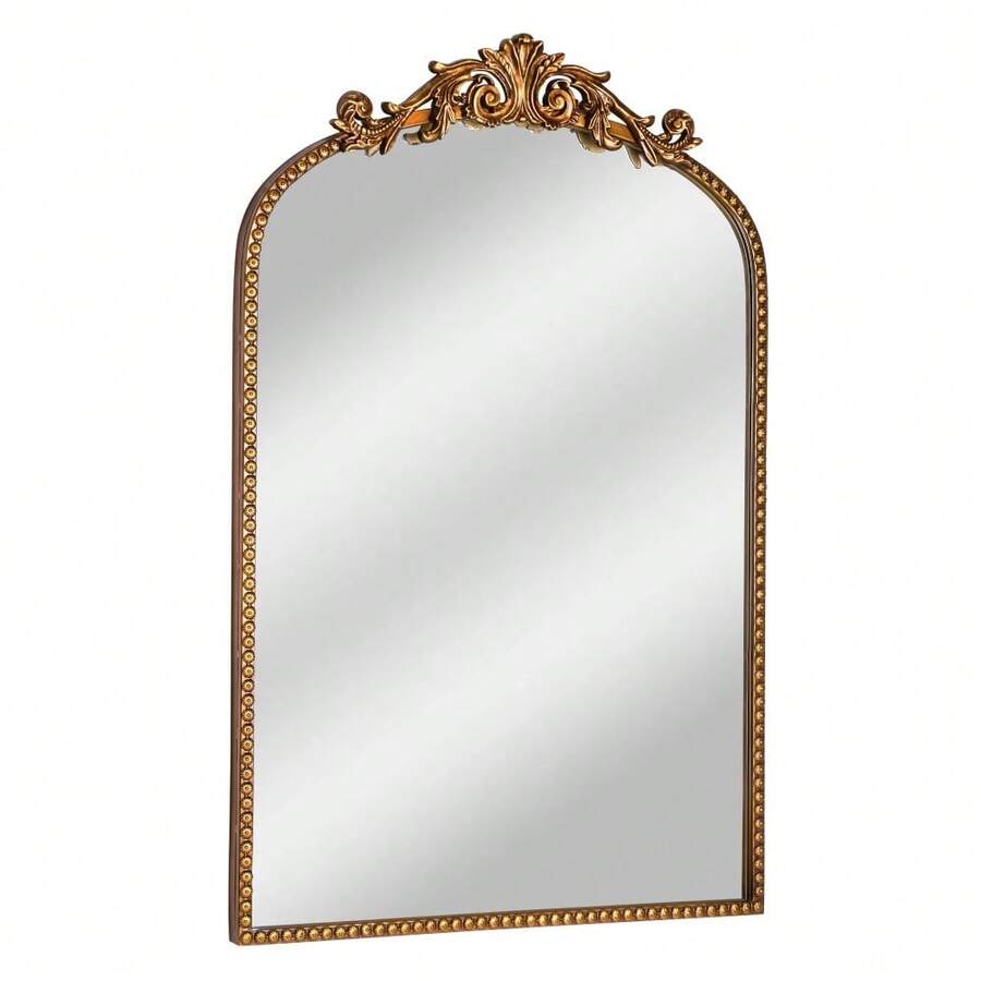 20" X 30" Filigree Arch Metal Wall Mirror Decor In GoldAffordable In Price And Sturdy In Construction, This Beautiful Crystal Art Gallery Arch Metal Wall Mirror In Gold Will Deliver A Much-Desired Aesthetic Upgrade - 金色 - 查看 1