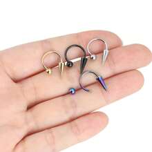 1/3 件 16G 鼻中隔环马蹄形鼻环不锈钢防过敏唇环 18K 镀金尖刺耳甲圈耳轮耳垂穿孔 8mm 10mm 12mm 男女通用 - L001 - 查看 3