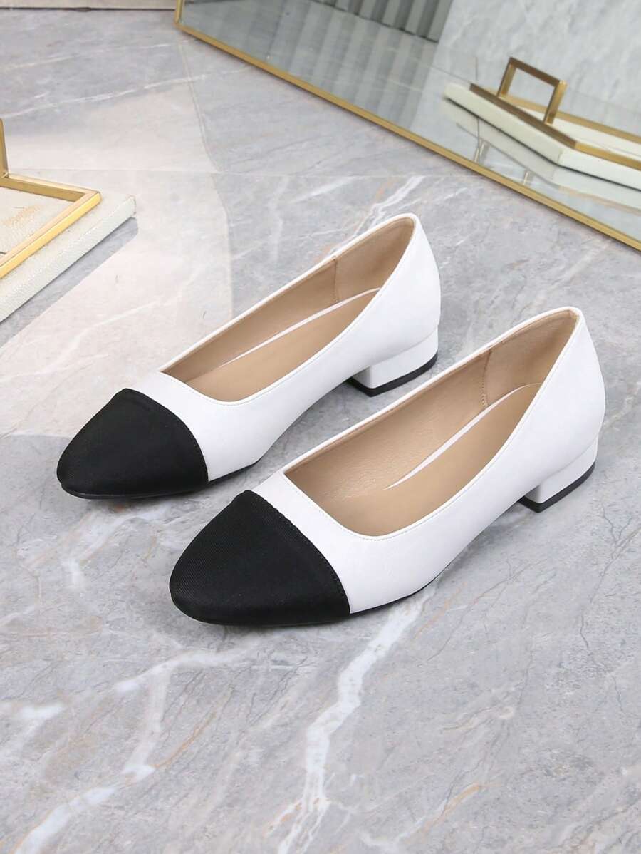 一脚蹬低跟粗跟乐福鞋女式时尚百搭复古法式休闲平底拼布露趾平底鞋