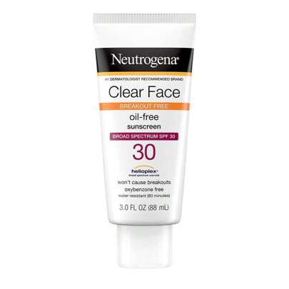 Clear Face Breakout Free Oil Free Sunscreen SPF 30 3oz / 88ml