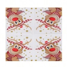 AFYPRTY 20 unidades/saco guardanapos de rena de natal desenho animado alce padrão guardanapos 6,5 polegadas 2 camadas papel de polpa de madeira nativa adequado para decoração de festa de natal restaurante cozinha suprimentos, natal - Multicolorido - Ver 5