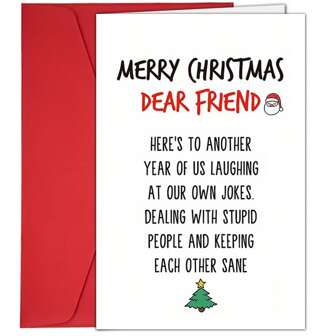 1 pieza Tarjeta de Navidad con sobre - Árbol de Navidad y Papá Noel de dibujos animados, patrón de bendición de texto, adecuado para familiares y amigos, regalo ideal para fiestas, vuelta al colegio, útiles escolares