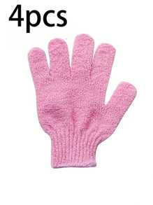 4/2/1pc Random Color Revitalizing Exfoliating Bath Gloves - Double Texture Gloves For Deep Cleansing & Polishing - Ideal For Spas, Massages & Body Scrubs - Soft & Durable Bathing Accessories