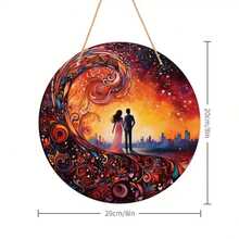 Mùa xuân 1 tấm bảng gỗ tròn chủ đề tình yêu, nghệ thuật gỗ hẹn hò lãng mạn hình trái tim đầy sao, quà tặng cho cô ấy, quà cưới, bảng trang trí, đồ trang trí tường độc đáo, biển báo trang trí Giáng sinh/Năm mới, quà tặng Giáng sinh/Năm mới, đồ trang trí nhà cửa, quà kỷ niệm cho cô ấy, đồ trang trí phòng (8"X 8"/20cm X 20cm), phong cách ngẫu nhiên (bảng địa chỉ & đồ trang trí tường) - Nhiều màu - Xem 2