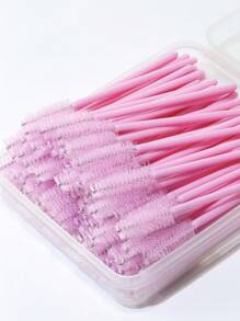 100 cái/hộp Mascara dùng một lần, Cuộn cọ chải mi bằng sợi nylon, Dụng cụ nối dài lông mày kèm hộp đựng, Phù hợp với da thường - Màu hồng và trong suốt Hộp đựng di động - Nhiều màu - Xem 1