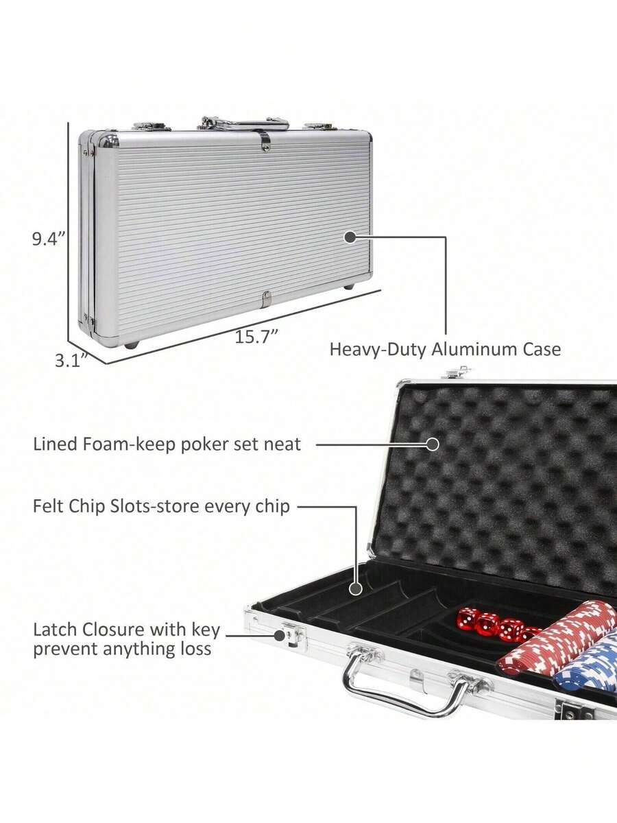 DiClasse DICLASSE 300PC Poker Chip Set Texas Hold'em Card Game