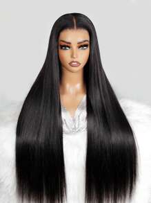 200% Density  Lace Front Wigs Human Hair 30 Inch 13x4 HD Lace Front Wigs Human Hair Pre Plucked Glueless Wigs Human Hair For Women Straight Lace Frontal Wigs Human Hair Natural Color - 黑色 - 查看 2
