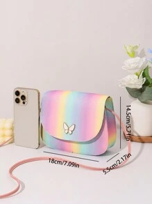 Mini Printed Butterfly Embellishment Shells Crossbody Bag - Multicolor - View 2