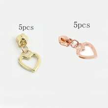 10 piezas Cierres de cremallera decorativos en forma de corazón negro de nailon para bolsas, ropa, chaquetas, manualidades y costura DIY