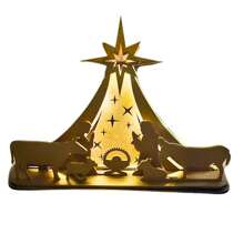 Nativity Scene Christmas Baby Jesus Holy Family Illuminated LED - 金色 - 查看 3