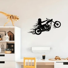 HELLOYOUNG 1 件“摩托车女孩”金属墙饰，适用于车库、客厅、卧室、酒吧和其他空间。易于安装。最佳礼物 - 彩色 - 查看 8