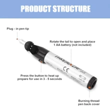 1 Upgraded Thread Burner - Handheld Hot Welding Pen With Hot Melt Knife Strap, One Click Trimming, Burning And Melting - Suitable For DIY Handicrafts/Leather Making/Welding Projects