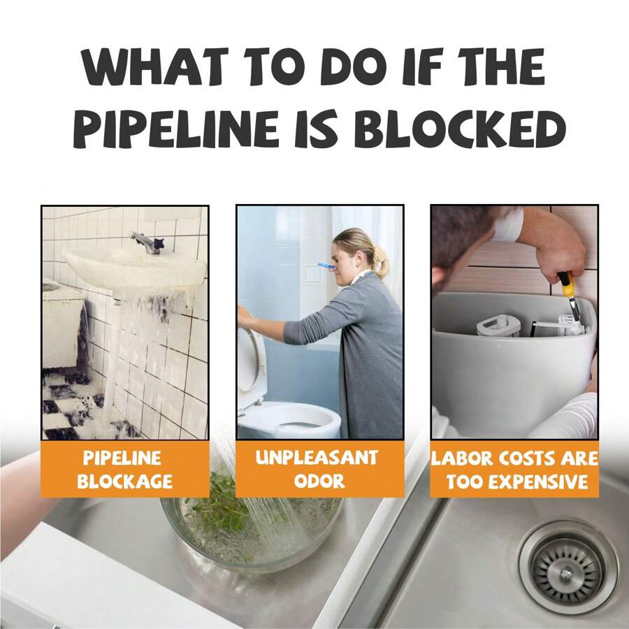 Pipe Dredging Agent Dissolves Sewage Pipe Grease Kitchen Toilet Toilet