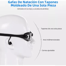 Gogles Natacion Arena Gafas Protección Uv Antiempaño Sin Fugas - Negro - Ver 3