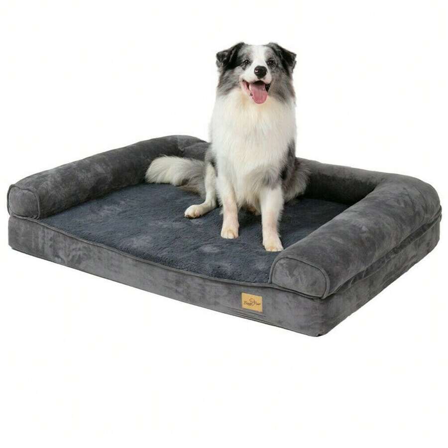 Jumbo Orthopedic Pet Dog Bed Extra Large Dog Bolster Sofa Bed Removable