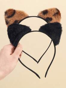 1/2/3 Băng đô tai mèo lông xù dễ thương mới cho bé gái, Vòng tóc thời trang bằng vải nhung ngắn, Băng đô tai báo đen trắng cosplay Phụ kiện tóc làm quà tặng dự tiệc và sử dụng hàng ngày - Nhiều màu - Xem 3