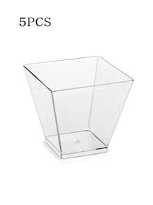 10 件方形迷你甜点杯，透明塑料冻糕开胃菜杯，用于品尝派对甜点开胃菜， - 彩色 - 查看 11