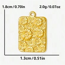 5pcs High-End Fashionable Multipattern Stainless Steel Gold And Silver Sunburst Geometric Pendant Ring Charms, Suitable For DIY Jewelry Making Necklace Bracelet Earrings