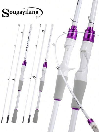 SOUGAYILANG 3 Sections 1.8M Ultra-Light High Carbon Fishing Rod, Spinning Rod & Casting Rod, Portable Fishing Pole With EVA Handle, Stainless Guide Ring For Advanced Anglers