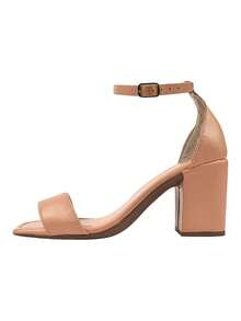 Block Heel - Women's Thick Heel Sandal With Medium Heel And Buckle Adjustment - Màu be - Xem 2