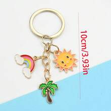 1 件套卡通时尚太阳彩虹和迷你棕榈树钥匙扣，多功能 DIY 迷你棕榈树彩虹组合吊坠，适合作为小礼物装饰 - 彩色 - 查看 5