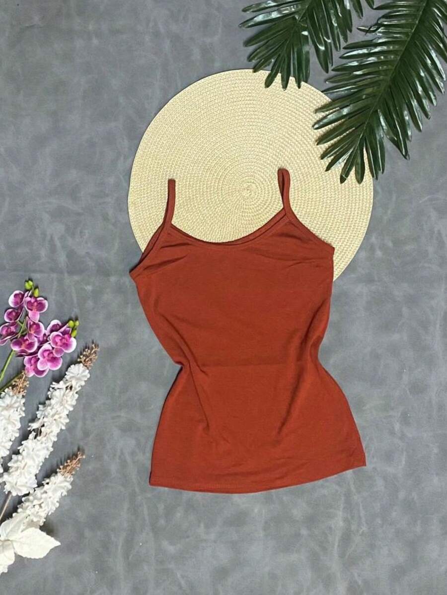Tank Top For Children's Girls - Camel - View 1