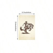 1/2 bức tranh vải canvas in hình cao bồi nghệ thuật treo tường phương Tây, áp phích Rodeo, tranh in hình ngựa hoang Bucking Bronco trang trí món quà cho cô ấy không có khung - Nhiều màu - Xem 12