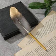 1PC Exquisite Feather Ballpoint Pen Unique Design Holiday Gift Office Stationery Creative Ballpoint Pen Signature Pen Back To School