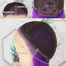 Stunning Purple Hair Synthetic Lace Front Wigs 26 Inch Pre Plucked Long Straight Hair Wigs 13X4 HD Lace Wigs Glueless Dark Purple Colored Wigs Heat Resistant Halloween Wigs Deep Purple Long Silky Straight Lace Front Wigs For Fashion Women For Daily Christmas Party Cosplay Use - Màu tím - Xem 10