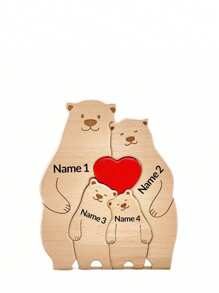 Quebra-cabeça de Ursos de Madeira da Família, Presente Personalizado, Quebra-cabeça de Urso Fofo de Madeira Personalizado com 2-6 Nomes de Membros da Família, Somos Presentes Personalizados de Quebra-cabeça de Nomes de Membros da Família para Casa, Presente Ideal para Dia das Mães, Dia dos Pais, Decoração de Inauguração da Casa, Presente Único para Mãe e Pai, Dia dos Namorados, Decoração do Dia dos Namorados, Multifuncional, Ornamental, Anti-Mofo, Reutilizável, Adorável, de Alta Qualidade, Fofo, Colorido, Moderno, Personalizado, Único, Presentes Ideais para Ele, Presentes Ideais para Ela, Ela, Namorado, Namorada, Pai, Mãe, Família, Amigos, Filho, Filha, Estudantes, Sala de Jantar, Banheiro, Sala de Estar, Quarto, Escritório, Sala de Chá, Escola, Casa, Renovação do Quarto de Casa, Aniversário, Formatura