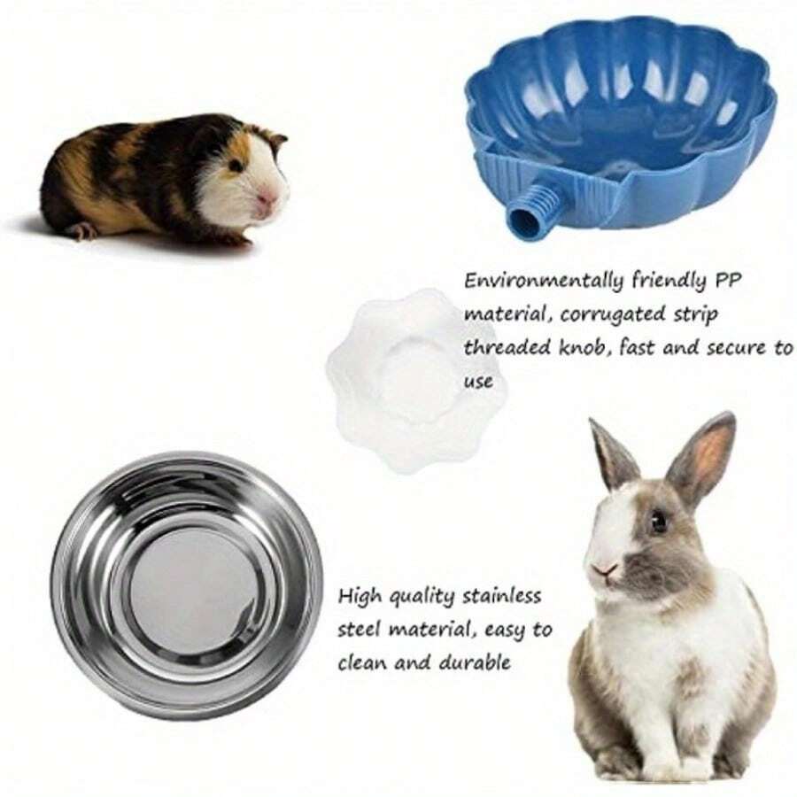 Rabbit Food Bowls Set Hanging Cage Bunny Bowl Guinea Pig Chinchilla