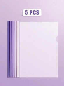 5 cái/bộ kẹp tài liệu hình giọt nước A4 trong suốt có thanh kéo, dung lượng lớn chèn trang trong suốt bằng nhựa thanh kéo kẹp tài liệu, kẹp phân loại sách một trang, thích hợp cho văn phòng và trường học - 5 màu tím - Xem 1