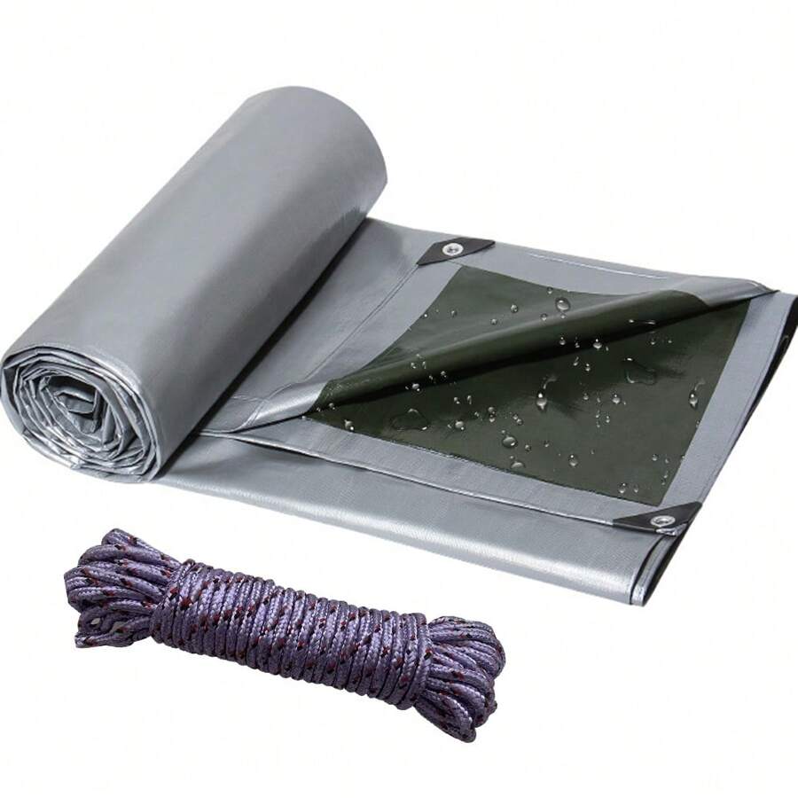 Waterproof Tarpaulin Heavy Duty Tarp Car Boat Canopy Tent Cover Shelter 180 G/M² PE Reinforced Poly Tarp Waterproof UV Resistant Tarpaulin Canopy Cover - xanh quân đội - Xem 1