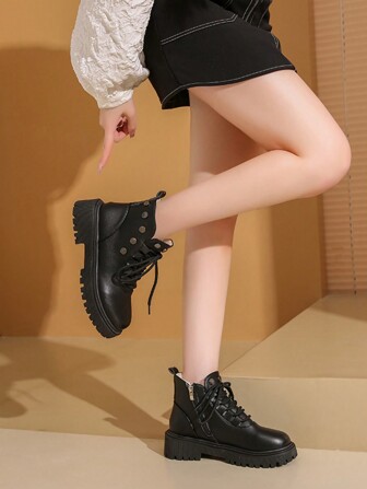 Women's Thick Sole Thermal Lined Winter Boots, 2024 New Stylish Boots For Cold Season