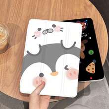 1PC cho Xiaomi6 Case gấp ba có khe cắm bút Redmi Pad SE 11 inch Tablet Case trong suốt chống rơi chống bụi Penguin Red Hat Puppy Full Cover Protective Case - trắng - Xem 1