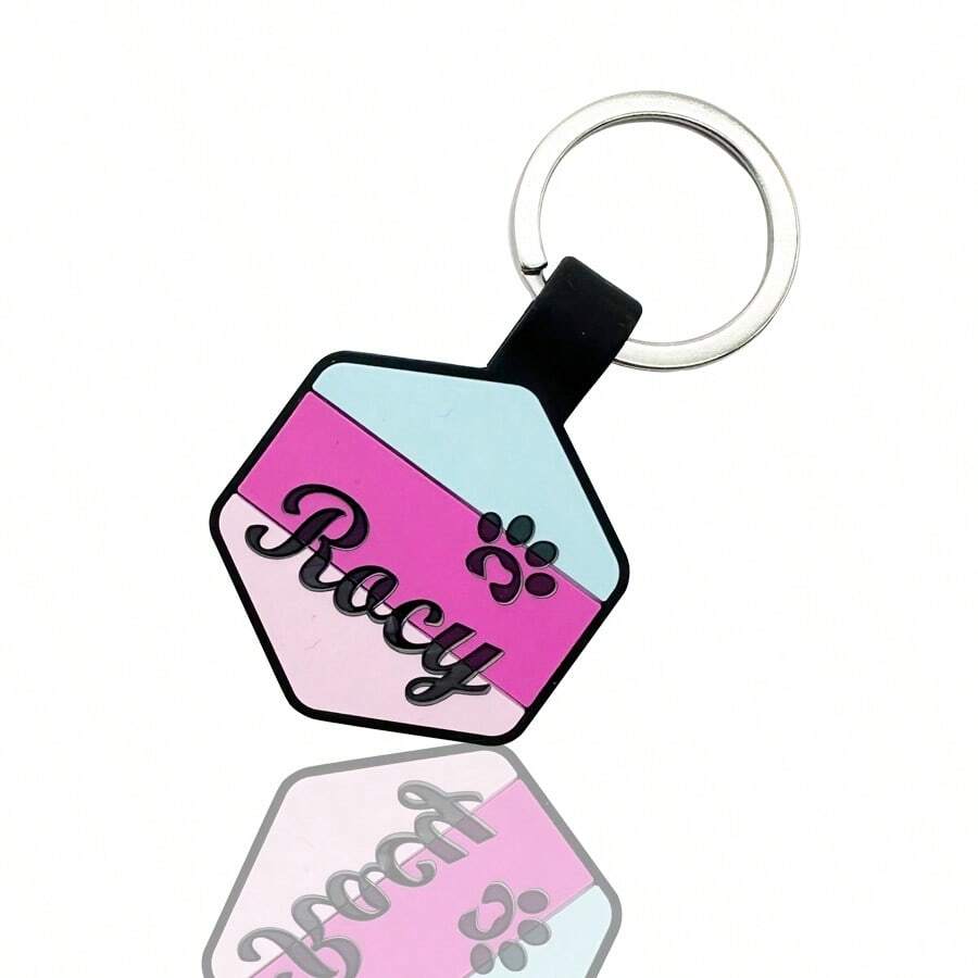 New Style Square 3Color Mixed Silicone Pet ID Tag, Customization