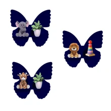 MDF Butterfly Shelf Trio - 藏蓝色 - 查看 2